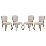 Array Dining Side Chair Set of 4 Beige | Polyester by Modway