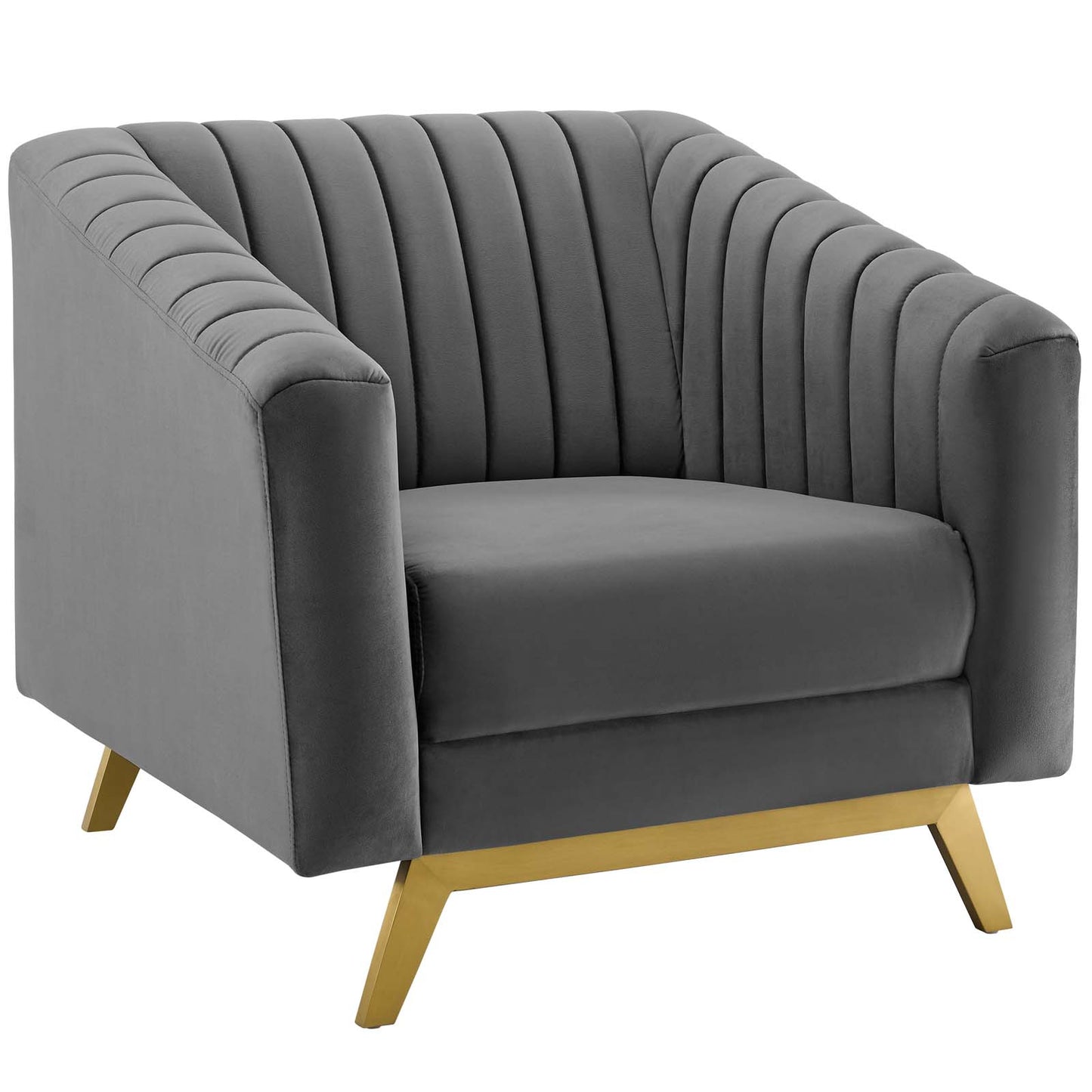 Valiant Vertical Channel Tufted Performance Velvet Armchair by Modway