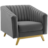 Valiant Vertical Channel Tufted Performance Velvet Armchair by Modway