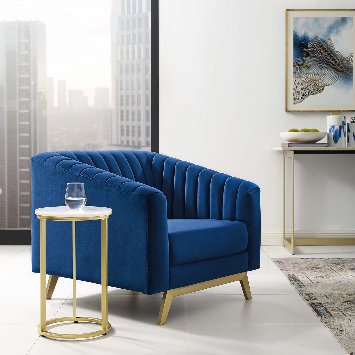 Valiant Vertical Channel Tufted Performance Velvet Armchair by Modway