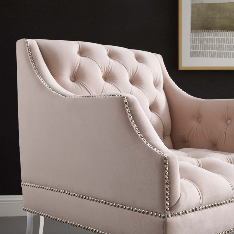 Proverbial Tufted Button Accent Performance Velvet Armchair by Modway