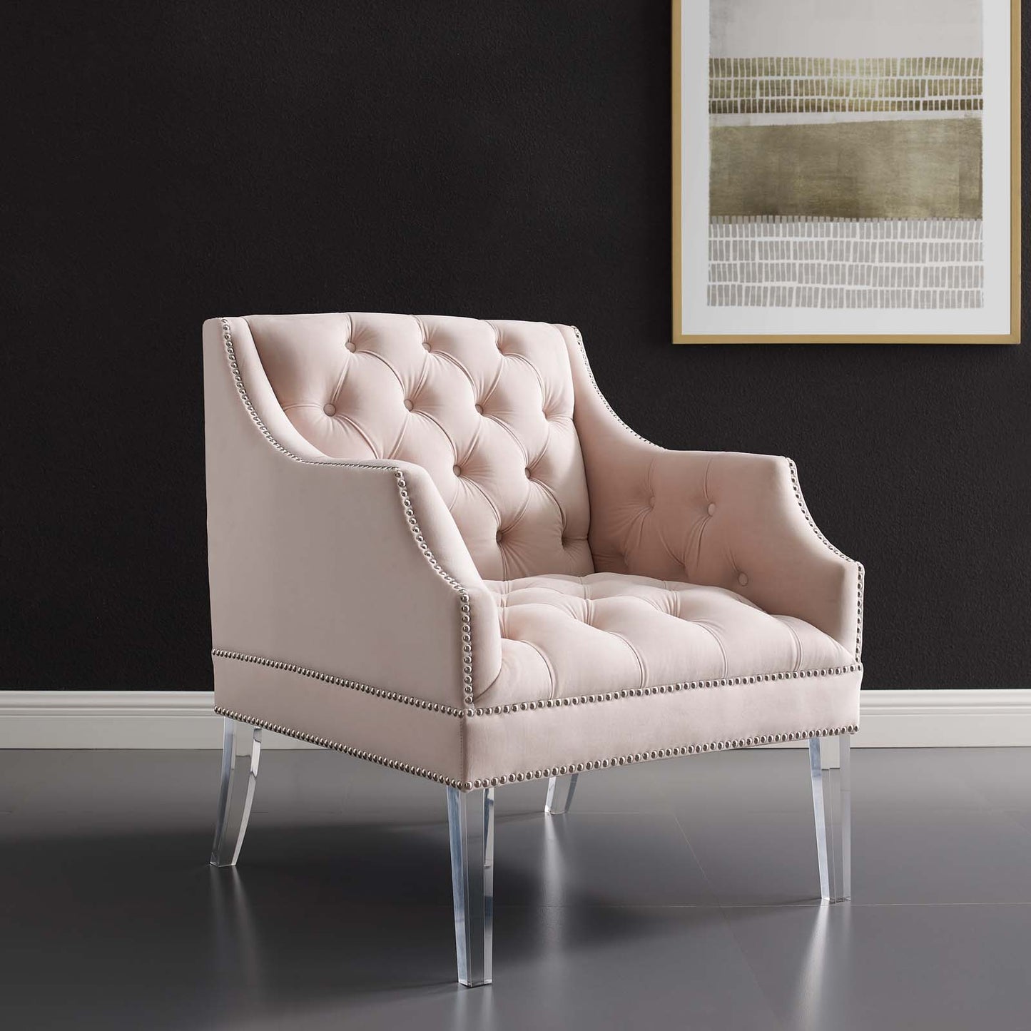 Proverbial Tufted Button Accent Performance Velvet Armchair by Modway