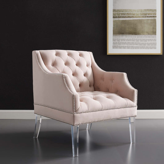 Proverbial Tufted Button Accent Performance Velvet Armchair by Modway
