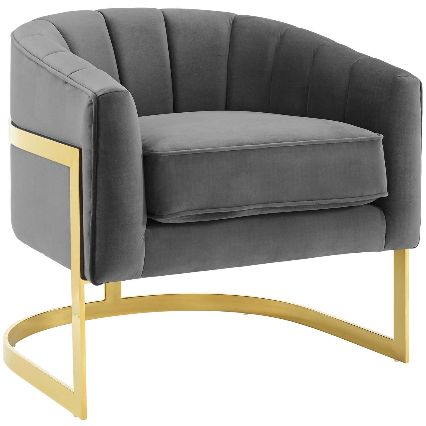 Esteem Vertical Channel Tufted Performance Velvet Accent Armchair by Modway
