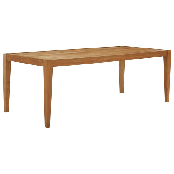 Northlake 85" Outdoor Patio Premium Grade A Teak Wood Dining Table Natural in White by Modway