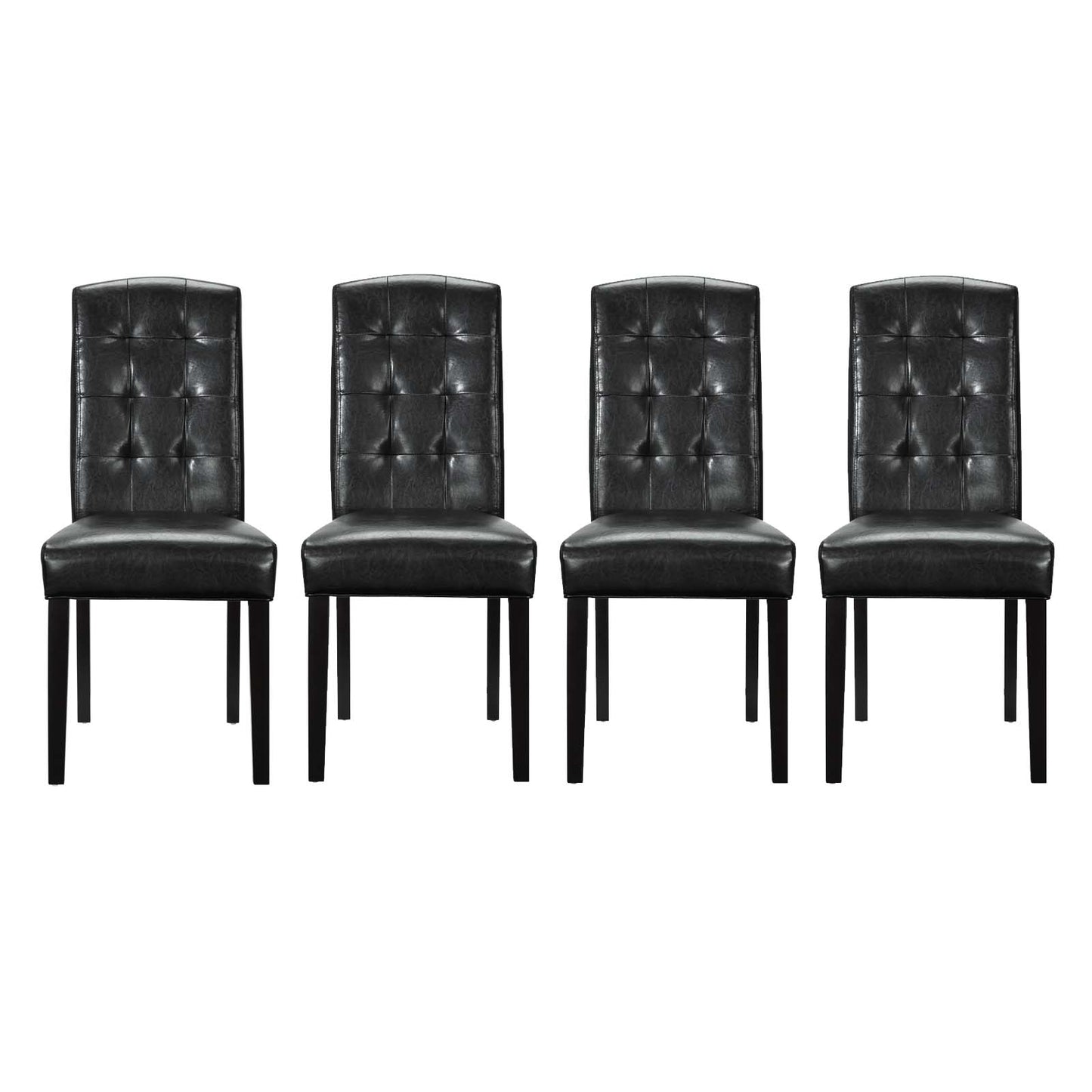 Perdure Dining Chairs Vinyl (Set of 4) Black by Modway