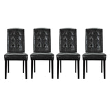 Perdure Dining Chairs Vinyl (Set of 4) Black by Modway
