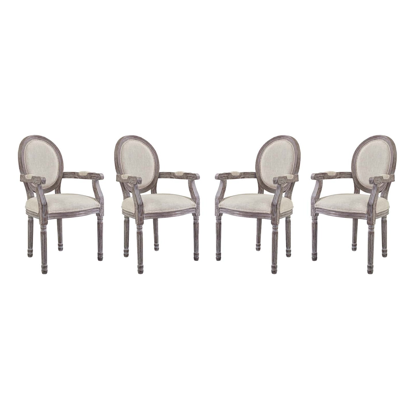 Emanate Dining Armchair Upholstered Fabric Set of 4 by Modway