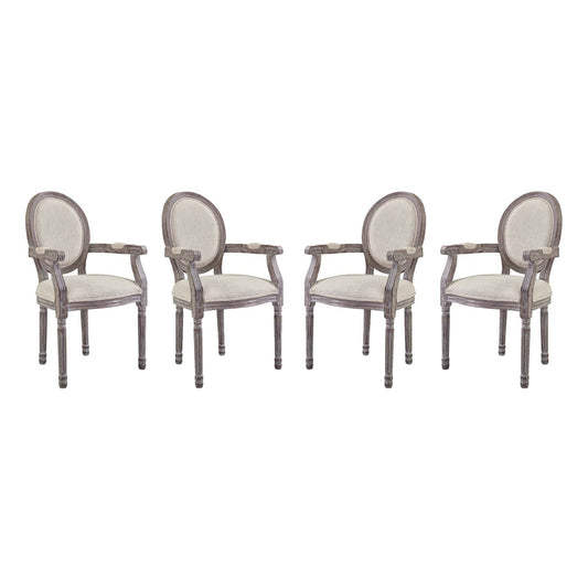 Emanate Dining Armchair Upholstered Fabric Set of 4 by Modway