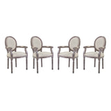 Emanate Dining Armchair Upholstered Fabric Set of 4 by Modway