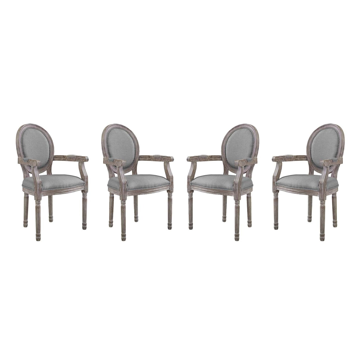 Emanate Dining Armchair Upholstered Fabric Set of 4 by Modway