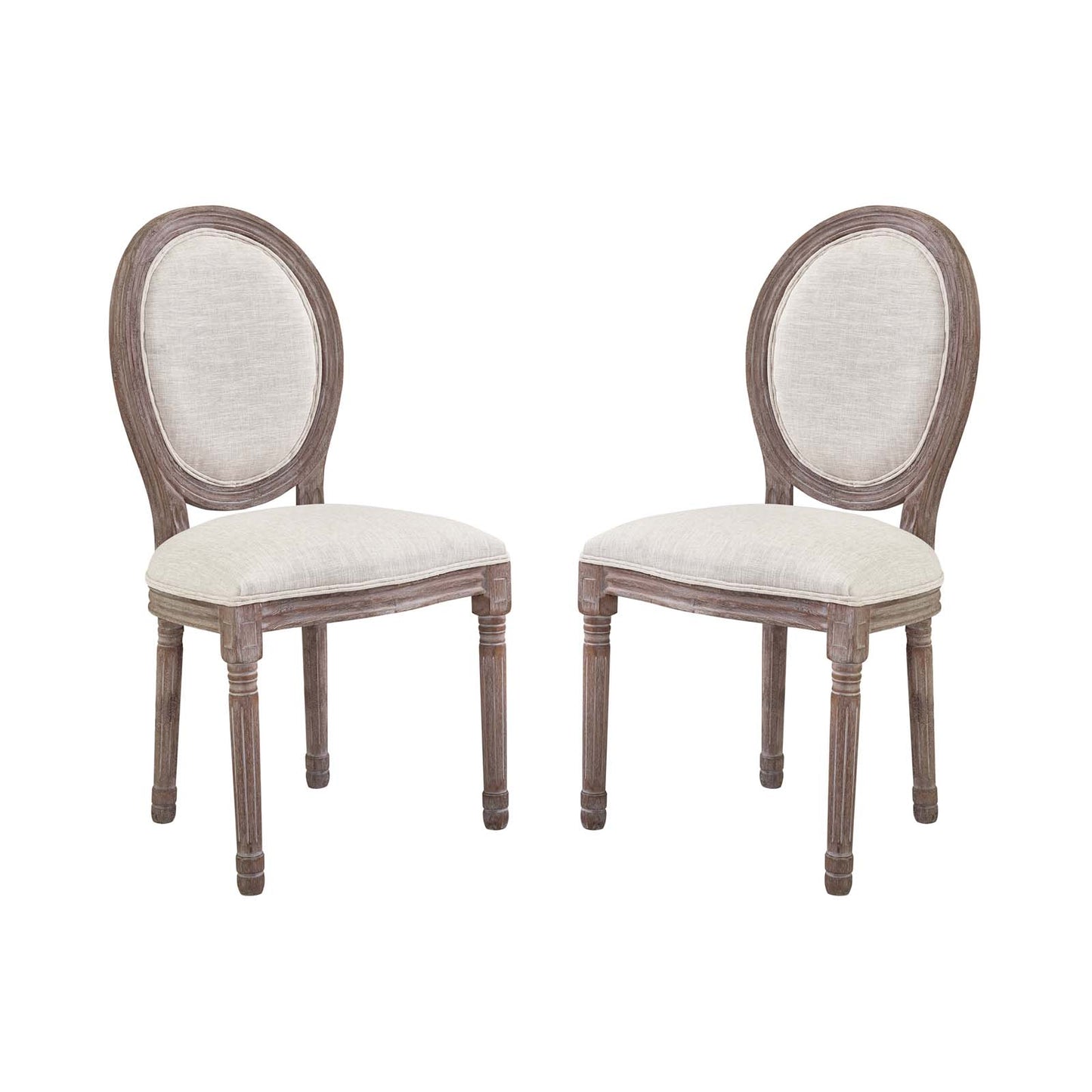 Emanate Dining Side Chair Upholstered Fabric Set of 2 by Modway