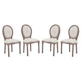 Emanate Dining Side Chair Upholstered Fabric Set of 4 by Modway