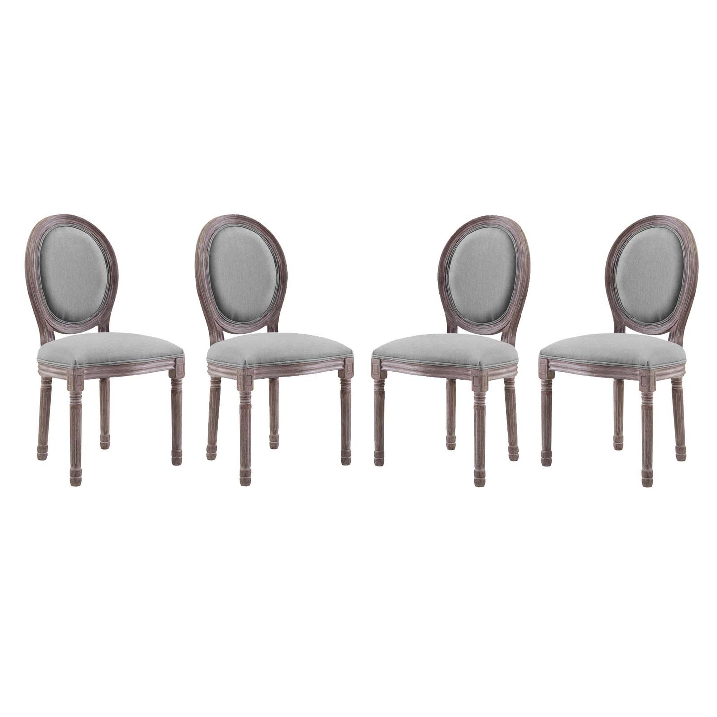Emanate Dining Side Chair Upholstered Fabric Set of 4 by Modway