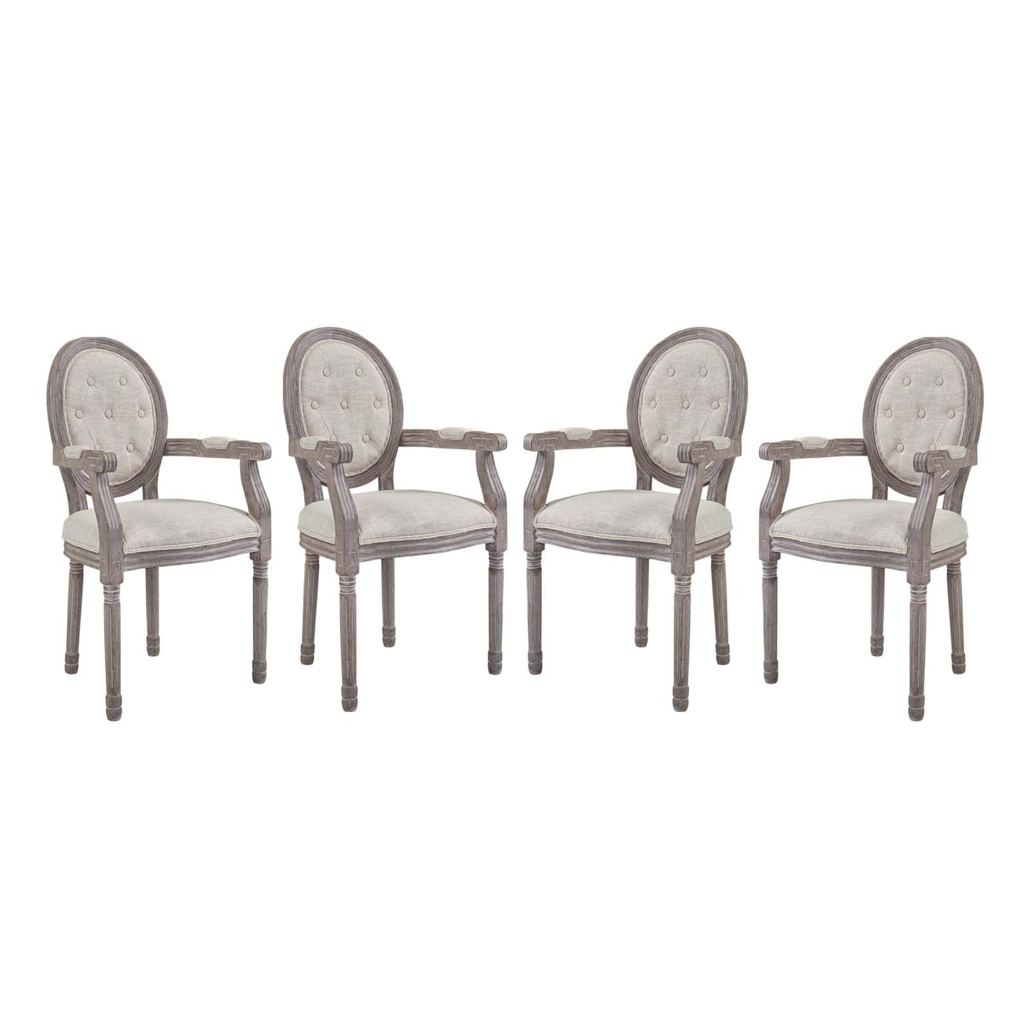 Arise Dining Armchair Upholstered Fabric Set of 4 by Modway