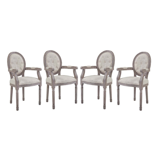 Arise Dining Armchair Upholstered Fabric Set of 4 by Modway