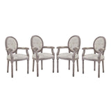 Arise Dining Armchair Upholstered Fabric Set of 4 by Modway