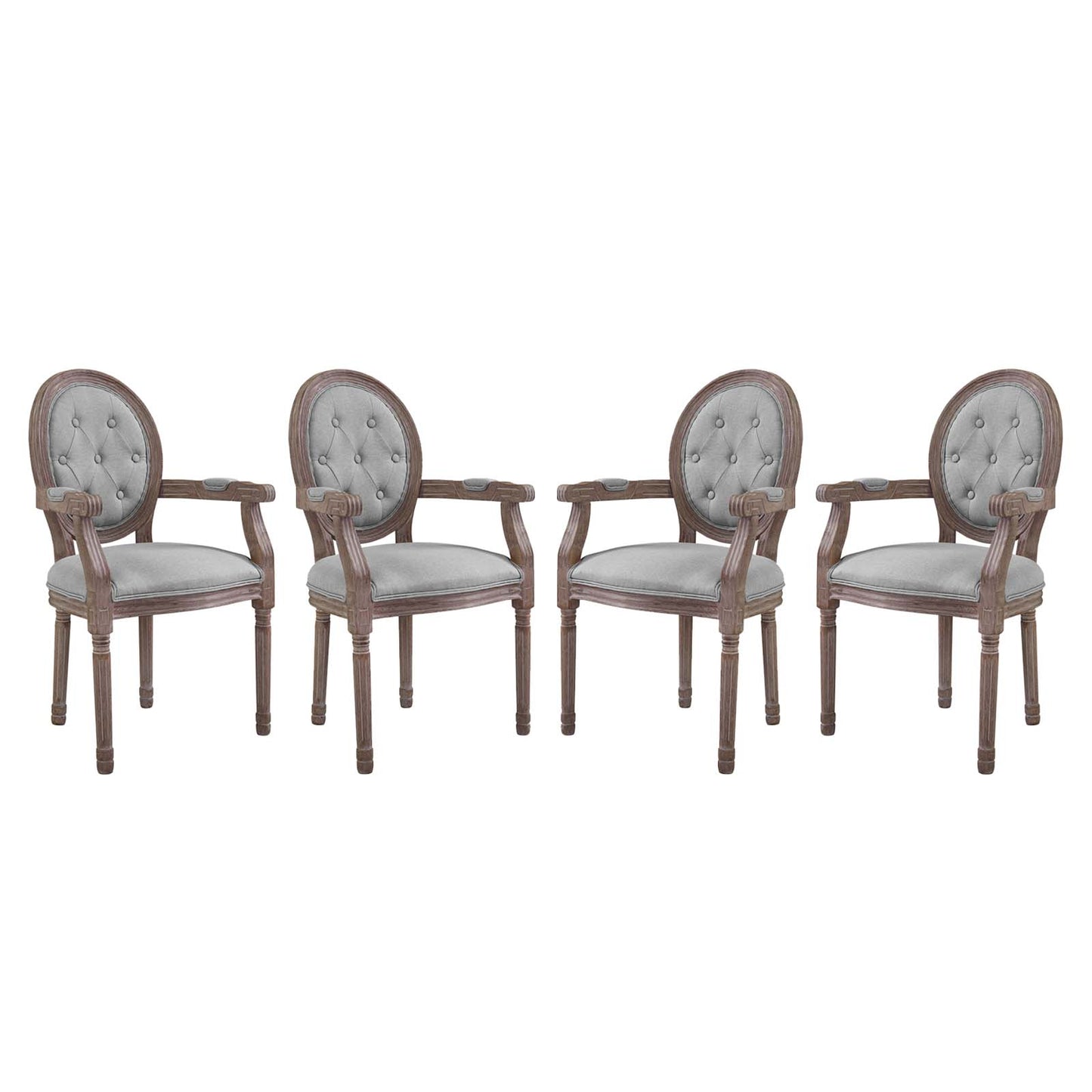 Arise Dining Armchair Upholstered Fabric Set of 4 by Modway