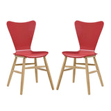 Cascade Dining Chair Set of 2 Red by Modway