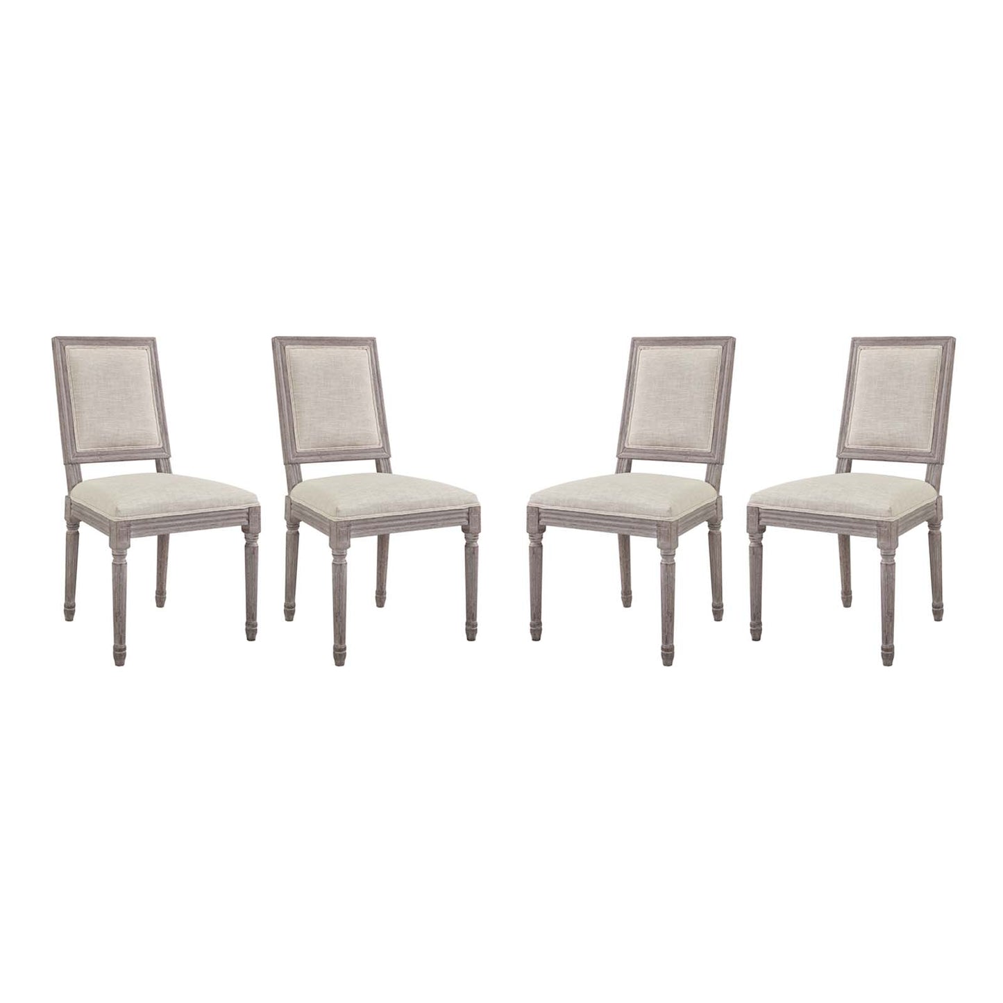Court Dining Side Chair Upholstered Fabric Set of 4 by Modway