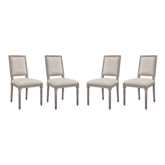 Court Dining Side Chair Upholstered Fabric Set of 4 by Modway