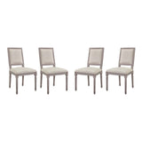 Court Dining Side Chair Upholstered Fabric Set of 4 by Modway