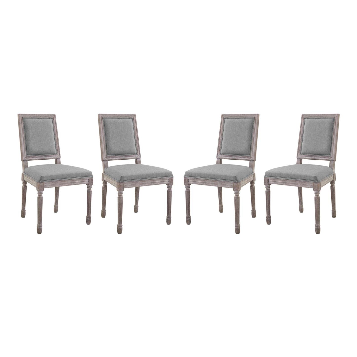 Court Dining Side Chair Upholstered Fabric Set of 4 by Modway