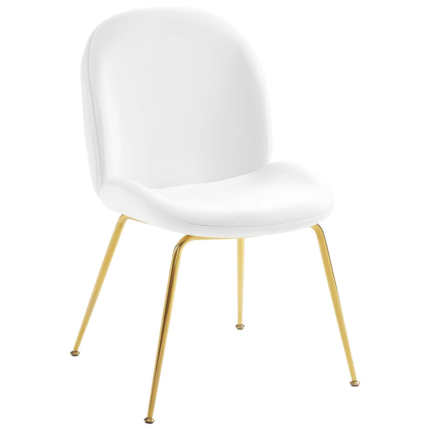 Scoop Gold Stainless Steel Leg Performance Velvet Dining Chair | Polyester by Modway