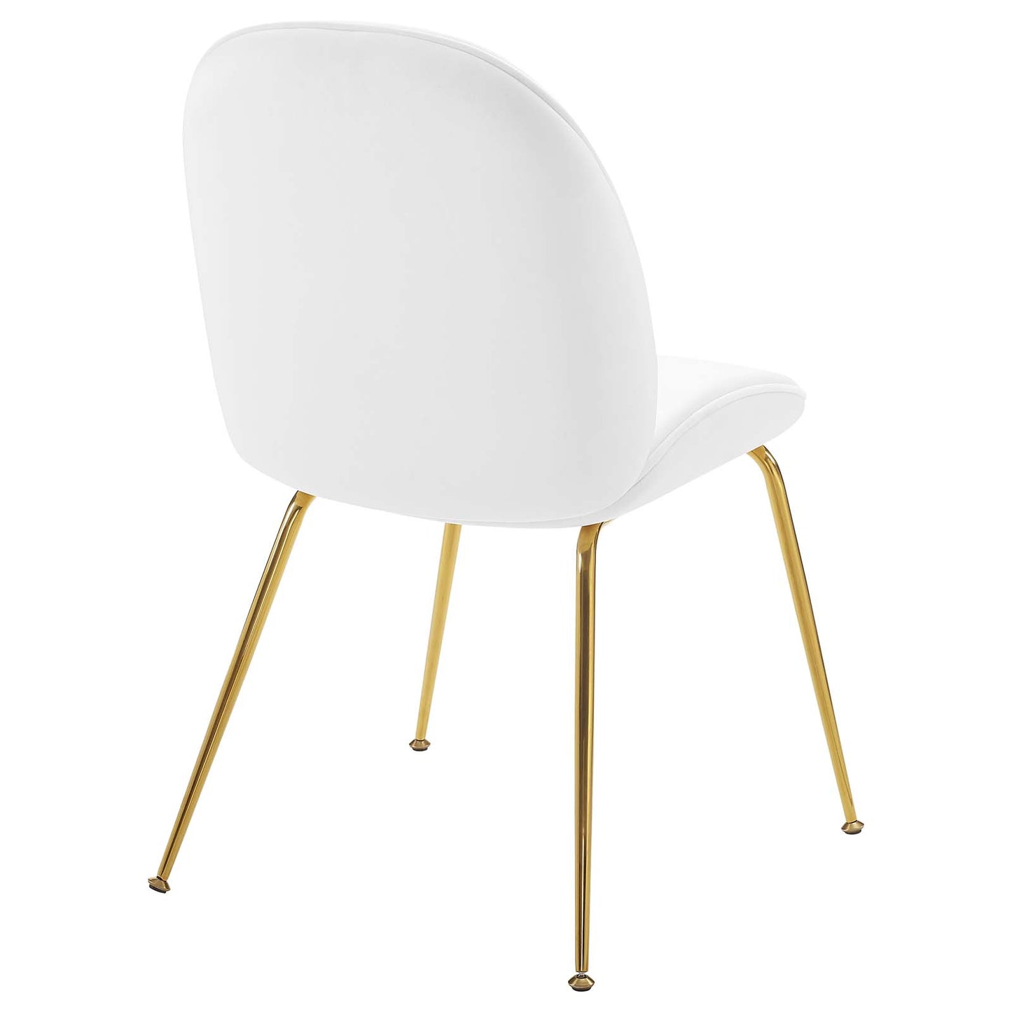Scoop Gold Stainless Steel Leg Performance Velvet Dining Chair | Polyester by Modway