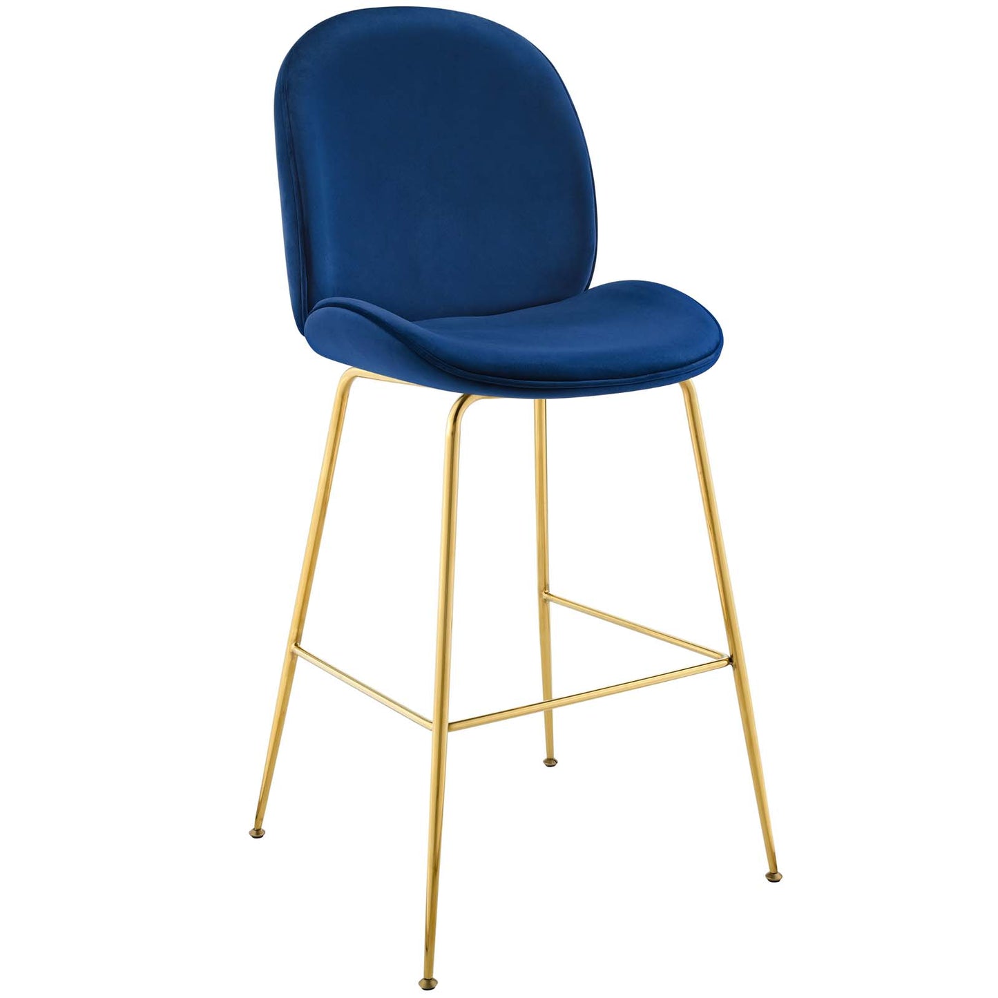Scoop Gold Stainless Steel Leg Performance Velvet Bar Stool by Modway