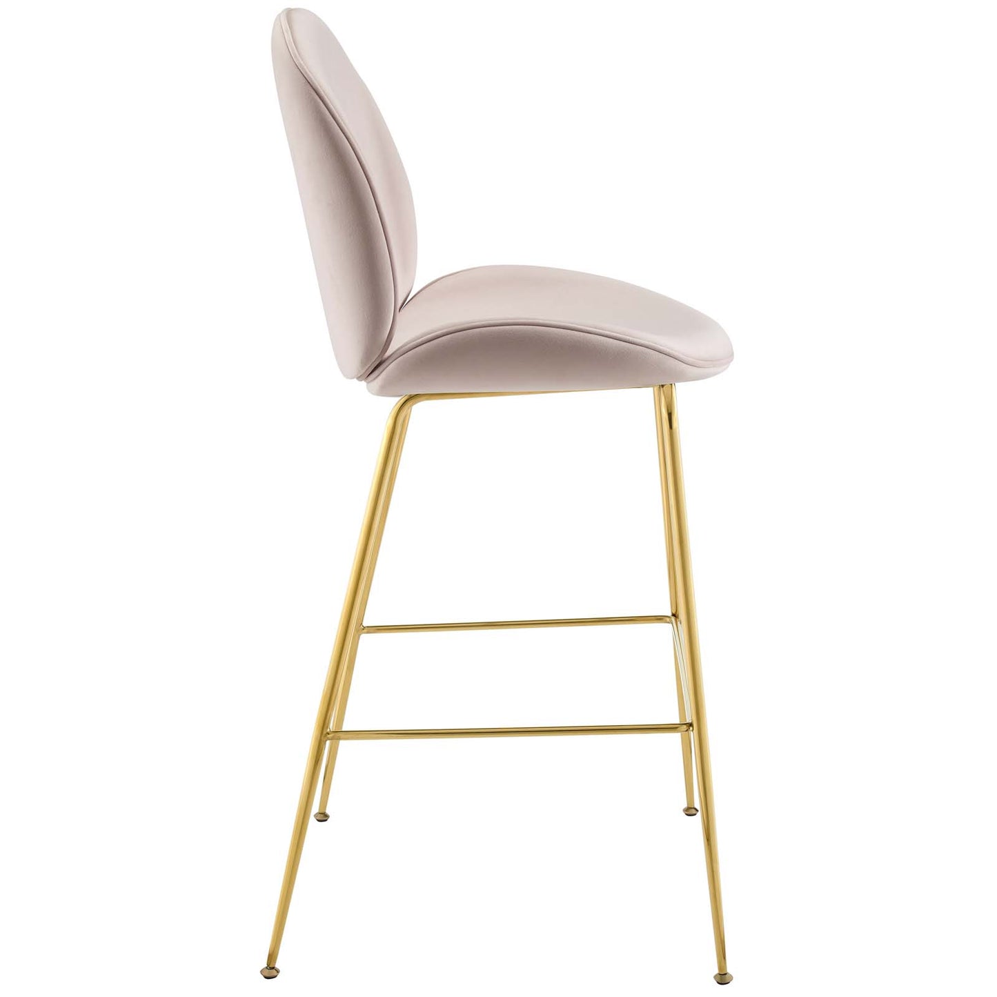 Scoop Gold Stainless Steel Leg Performance Velvet Bar Stool by Modway