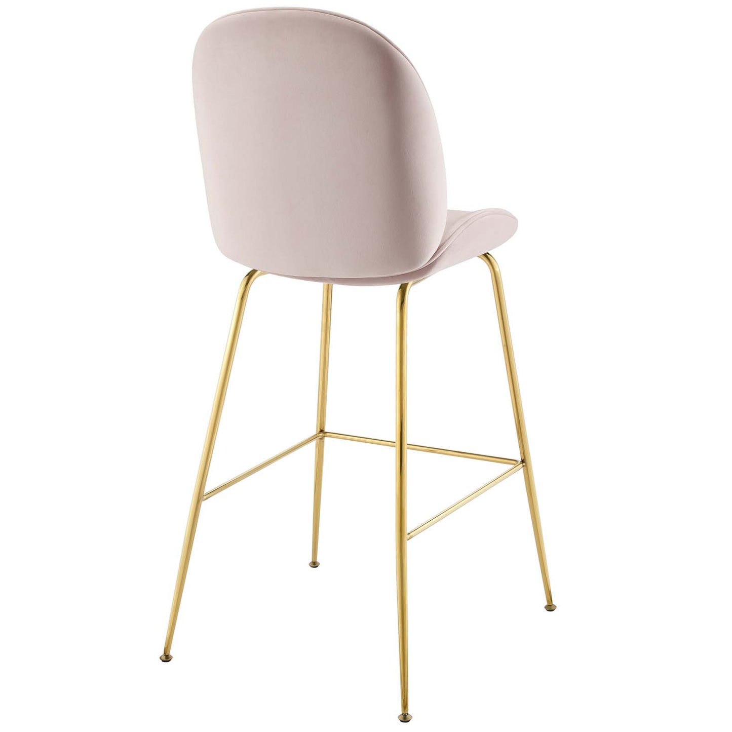 Scoop Gold Stainless Steel Leg Performance Velvet Bar Stool by Modway