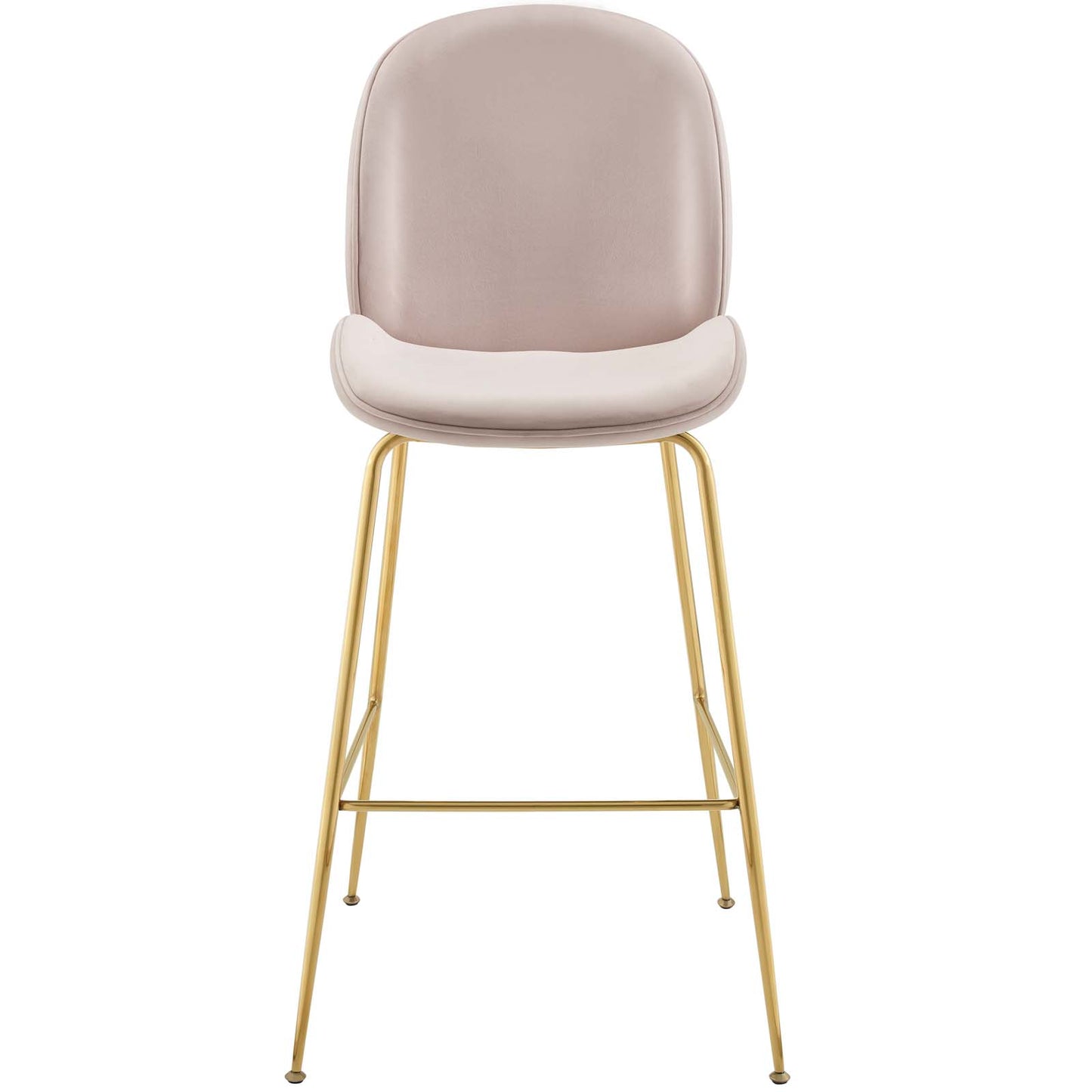 Scoop Gold Stainless Steel Leg Performance Velvet Bar Stool by Modway