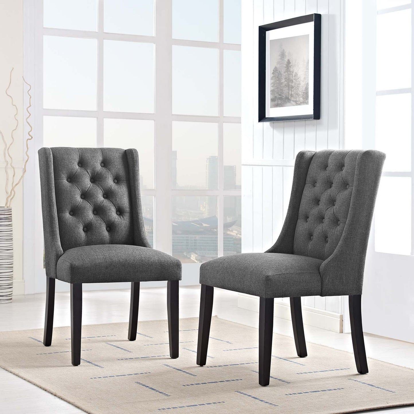 Baronet Dining Chair Fabric Set of 2 by Modway