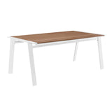Roanoke 73" Outdoor Patio Aluminum Dining Table White Natural by Modway