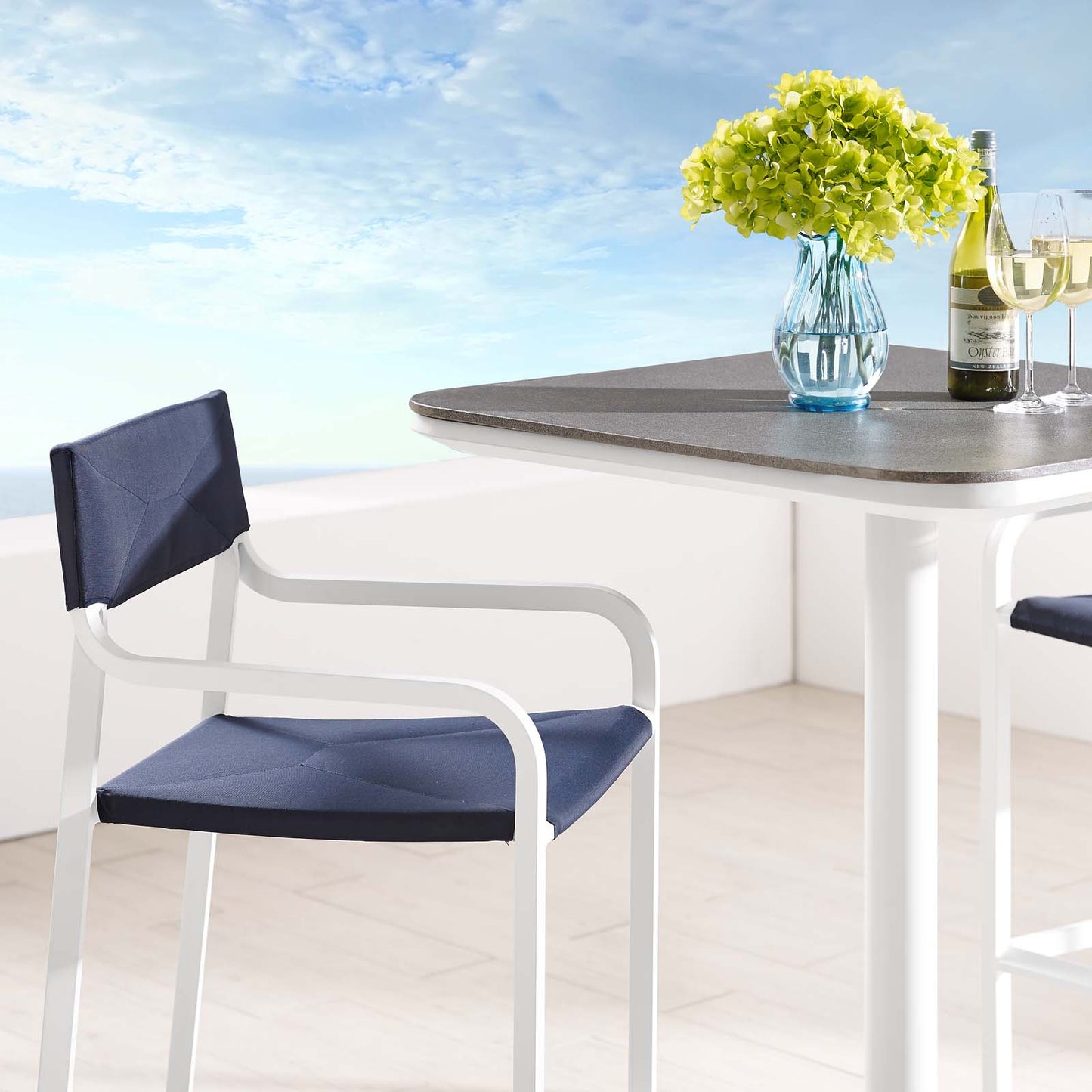 Raleigh Stackable Outdoor Patio Aluminum Bar Stool by Modway