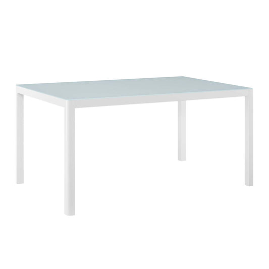 Raleigh 59" Outdoor Patio Aluminum Dining Table White by Modway