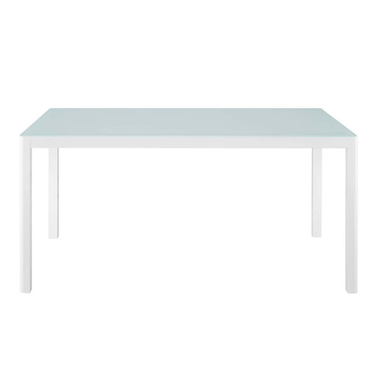 Raleigh 59" Outdoor Patio Aluminum Dining Table White by Modway
