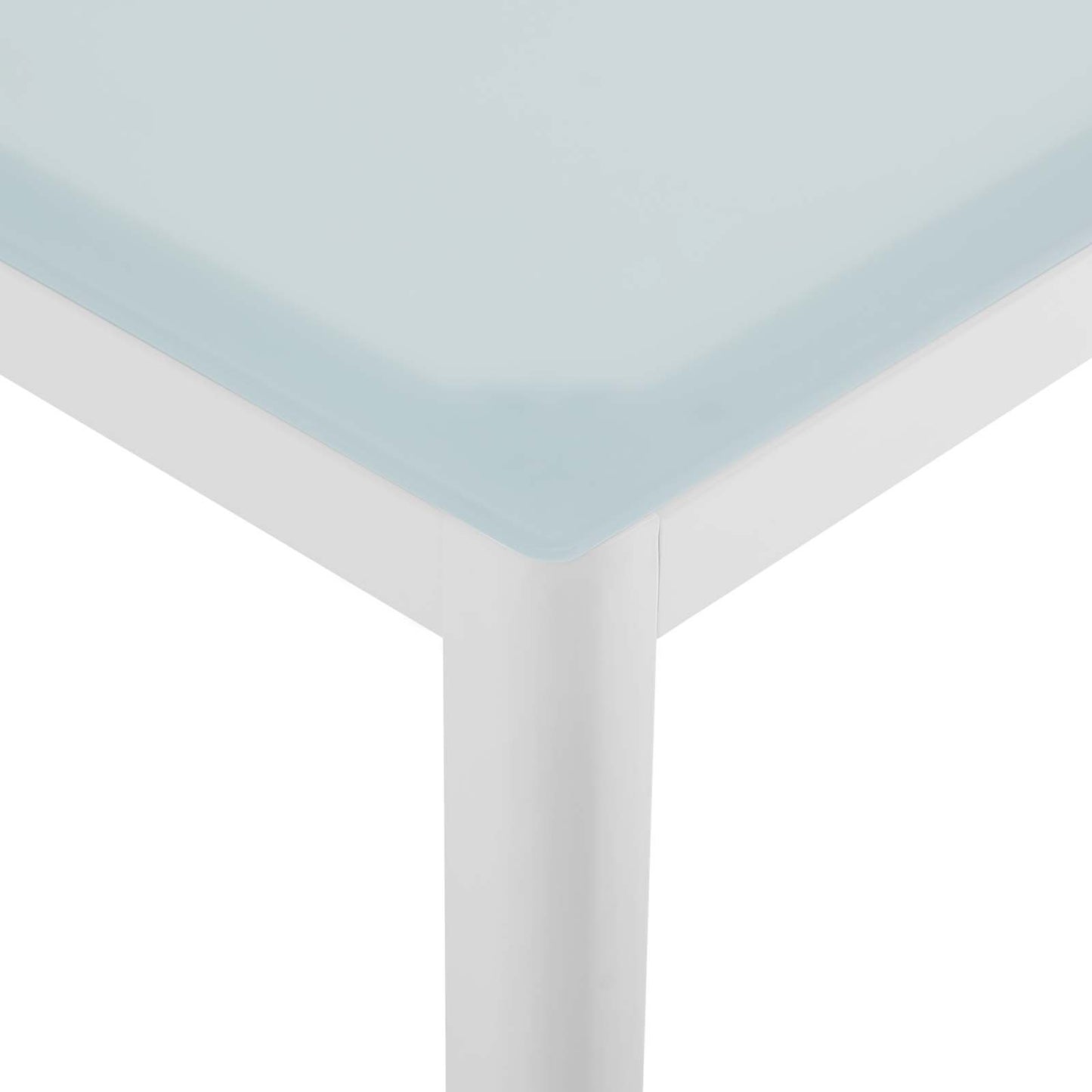 Raleigh 59" Outdoor Patio Aluminum Dining Table White by Modway