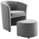 Divulge Stain Resistant Velvet Arm Chair and Ottoman Set by Modway
