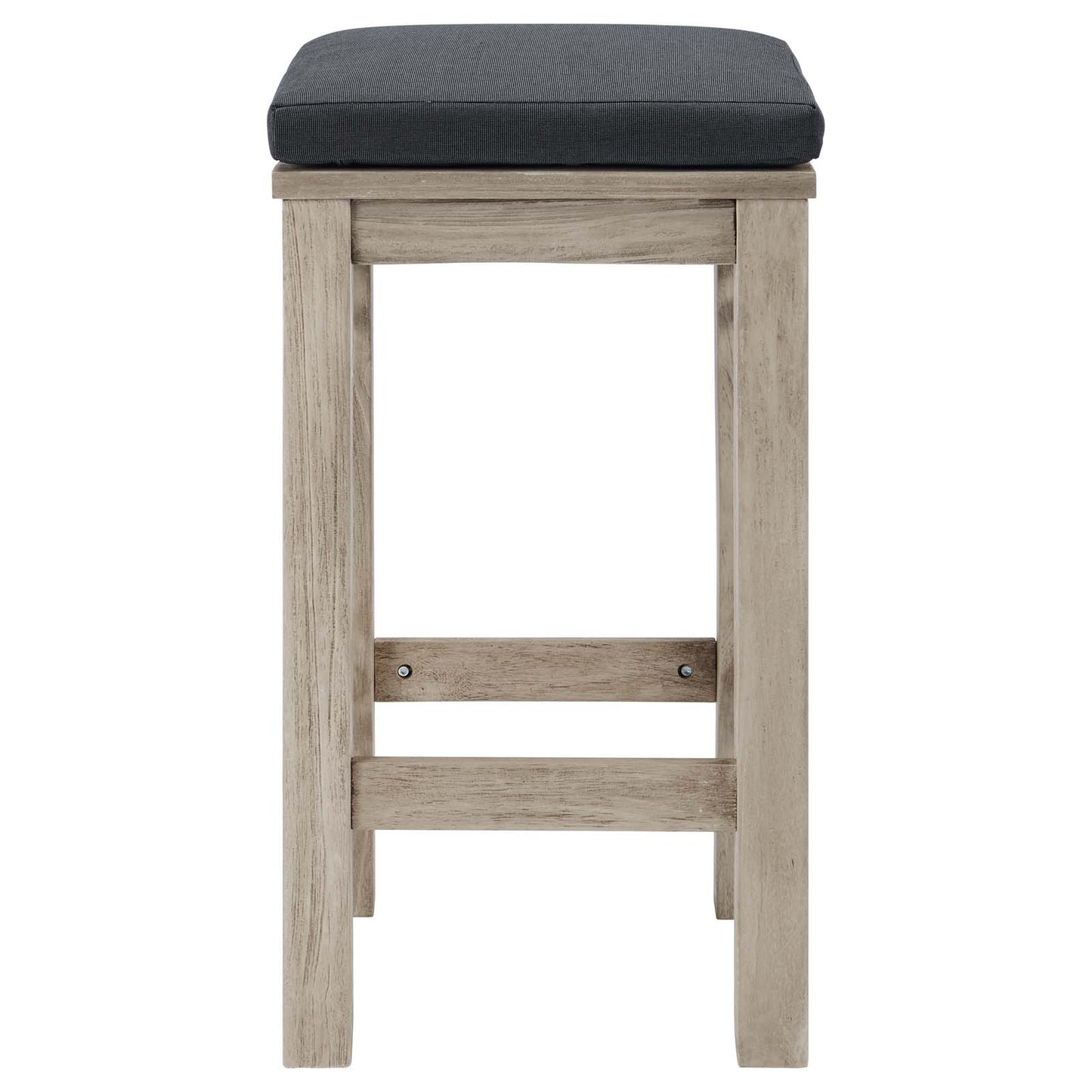 Wiscasset Outdoor Patio Acacia Wood Bar Stool Light Gray by Modway