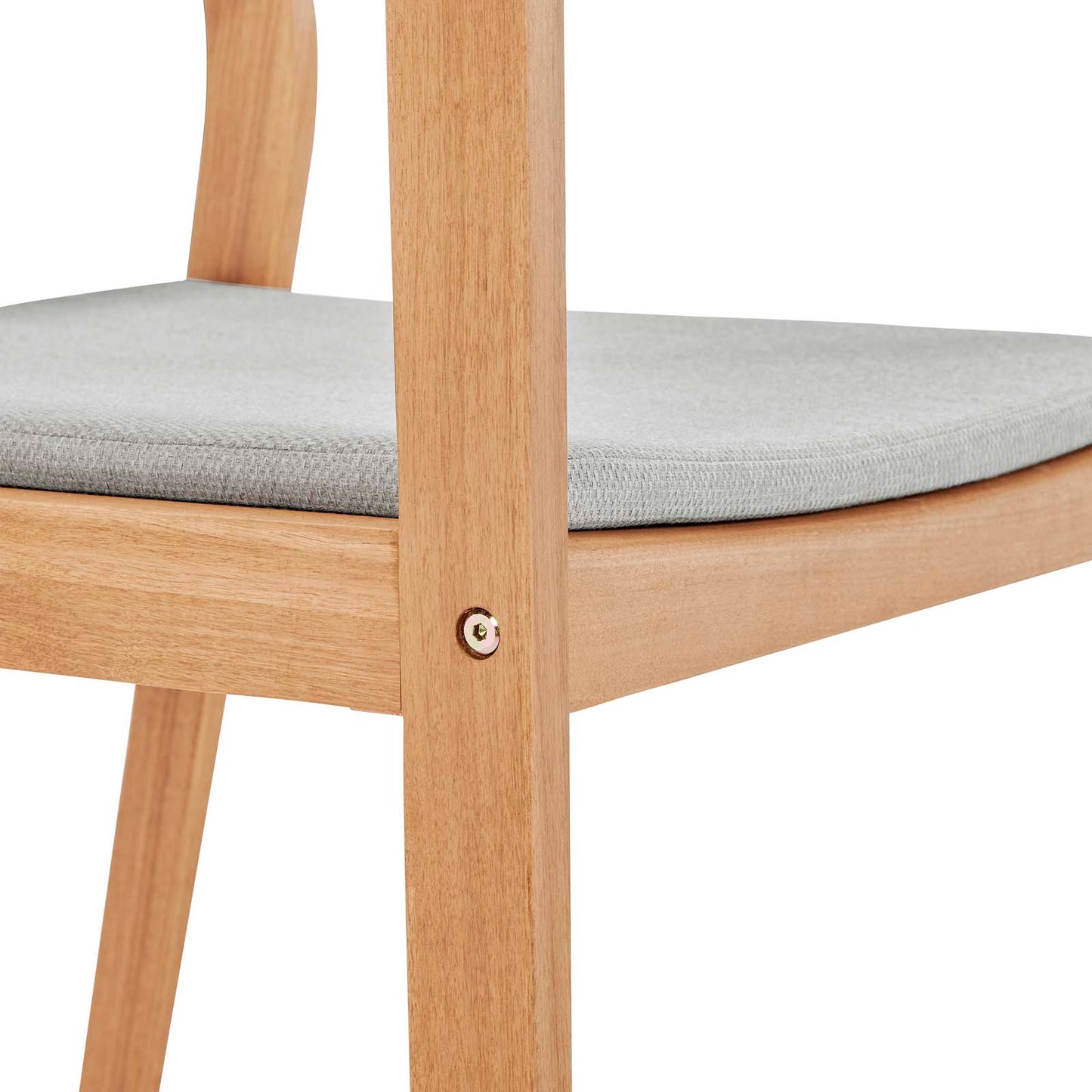 Viewscape Outdoor Patio Ash Wood Dining Armchair Natural Taupe by Modway