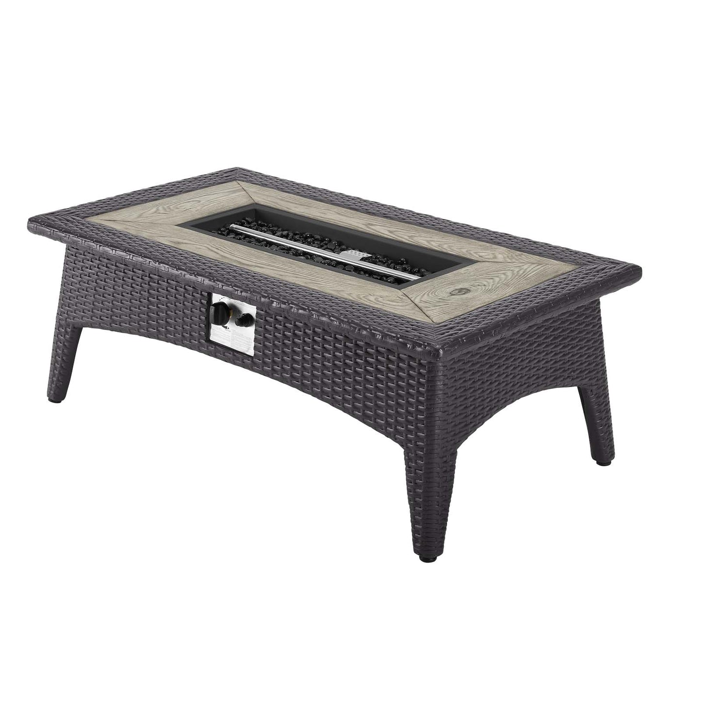 Convene 5 Piece Set Outdoor Patio with Fire Pit Espresso by Modway