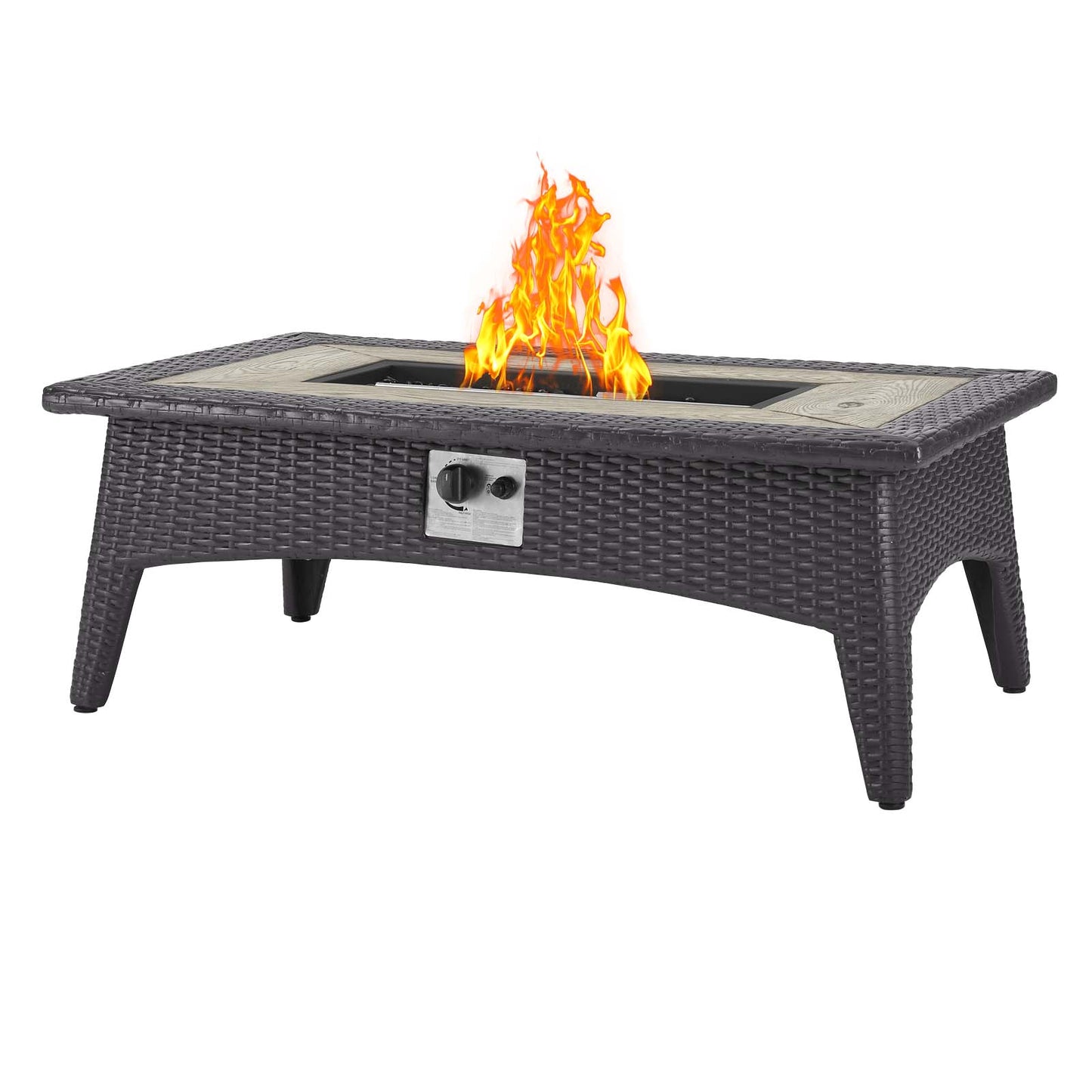 Convene 5 Piece Set Outdoor Patio with Fire Pit Espresso by Modway