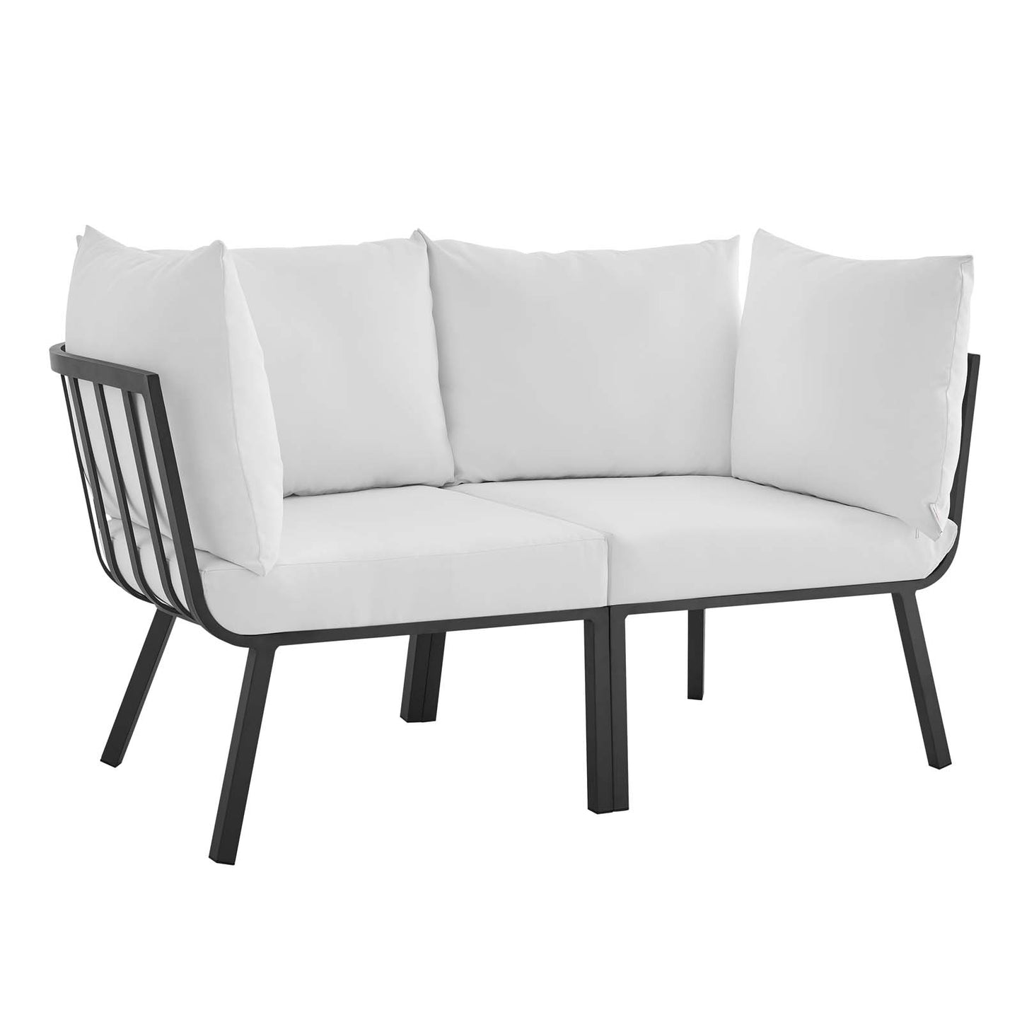 Riverside 2 Piece Outdoor Patio Aluminum Sectional Sofa Set by Modway