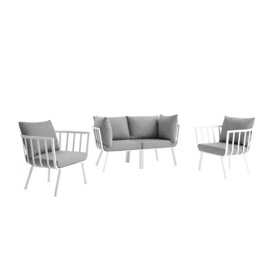 Riverside 4 Piece Outdoor Patio Aluminum Set by Modway