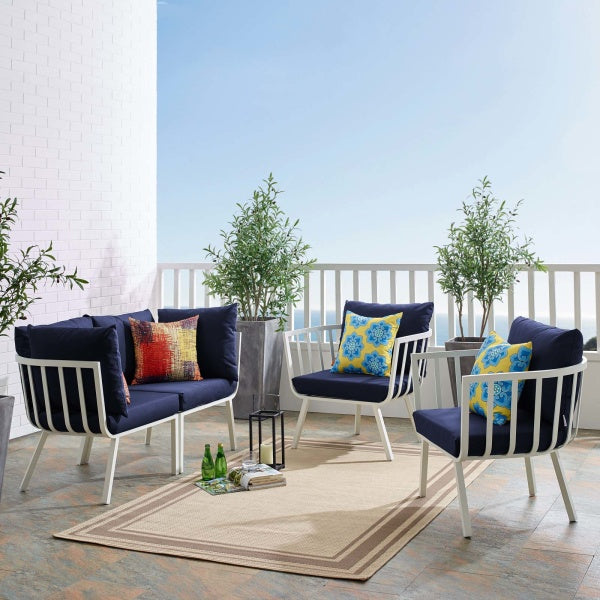 Riverside 4 Piece Outdoor Patio Aluminum Set by Modway