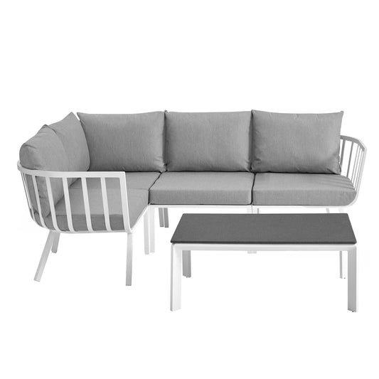 Riverside 5 Piece Outdoor Patio Aluminum Set by Modway