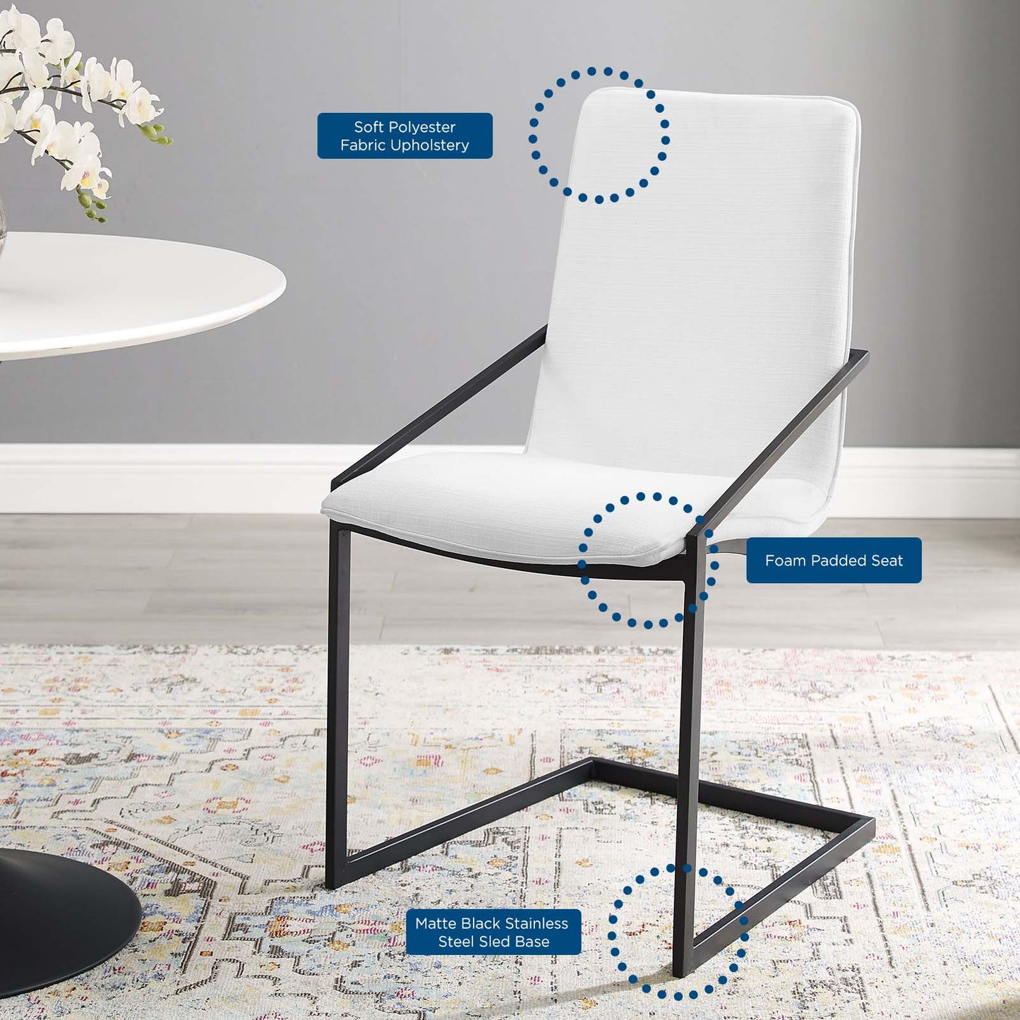 Pitch Upholstered Fabric Dining Armchair by Modway