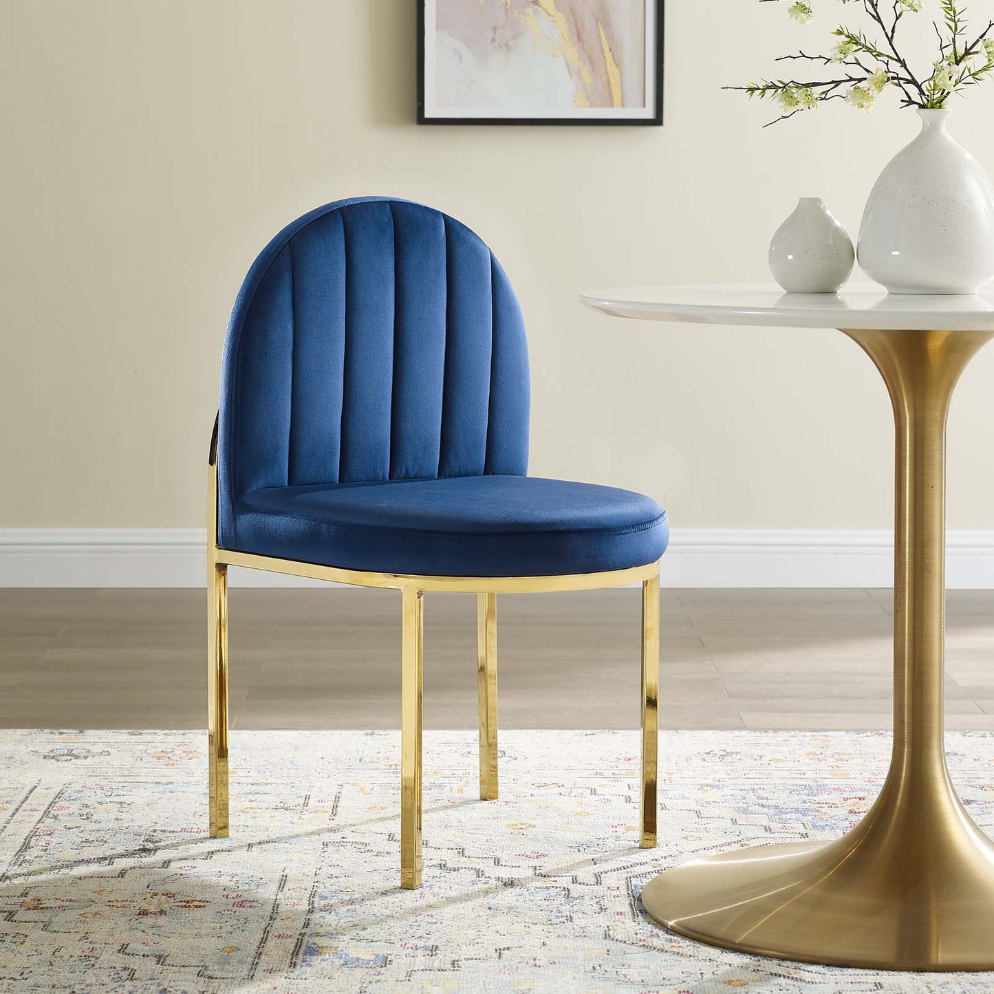 Isla Channel Tufted Performance Velvet Dining Side Chair | Polyester by Modway